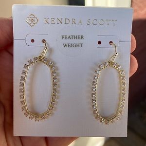 Kendra Scott Elle frame Crystal Earrings Gold